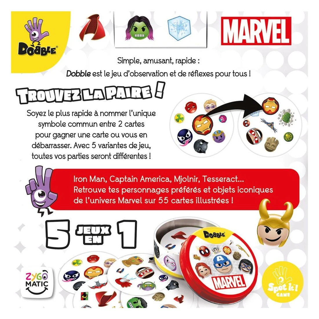 ASMODEE Dobble : Marvel Emoji - Eco Sleeve - Asmodée 8 ASMODEE Dobble : Marvel Emoji - Eco Sleeve - Asmodée – Image 6