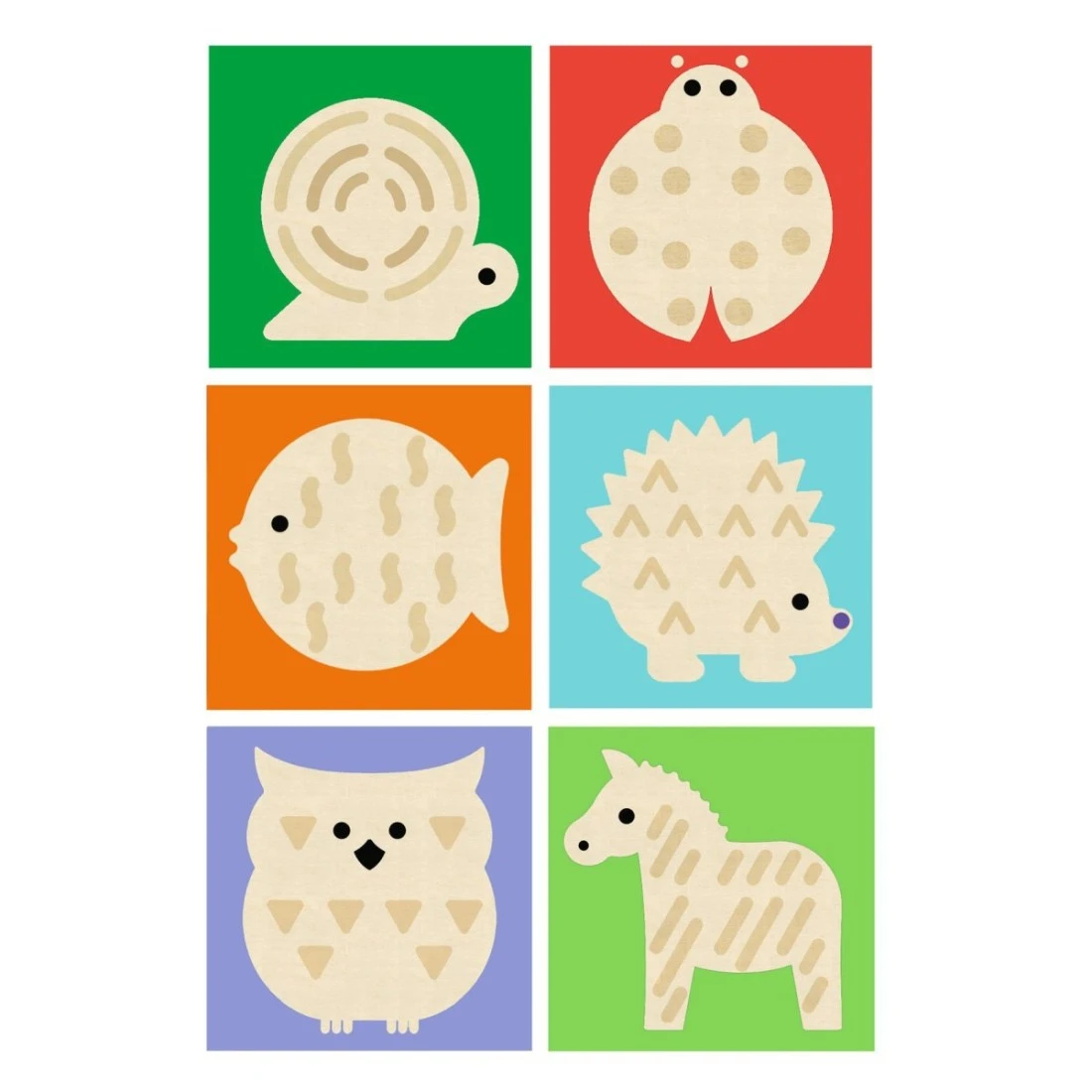 Cubes En Bois Touch Basic - Djeco 4 Cubes En Bois Touch Basic - Djeco – Image 2