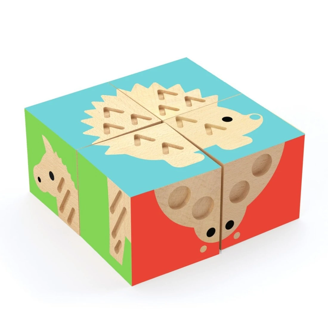 Cubes En Bois Touch Basic - Djeco 3 Cubes En Bois Touch Basic - Djeco