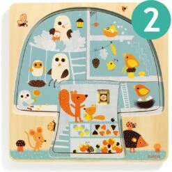 Puzzle - 3 Niveaux - Cabane Dans Les Arbres - Djeco -Les Amis Ludiques Soldes djeco puzzle 3 niveaux cabane dans les arbres 3070900014817 2