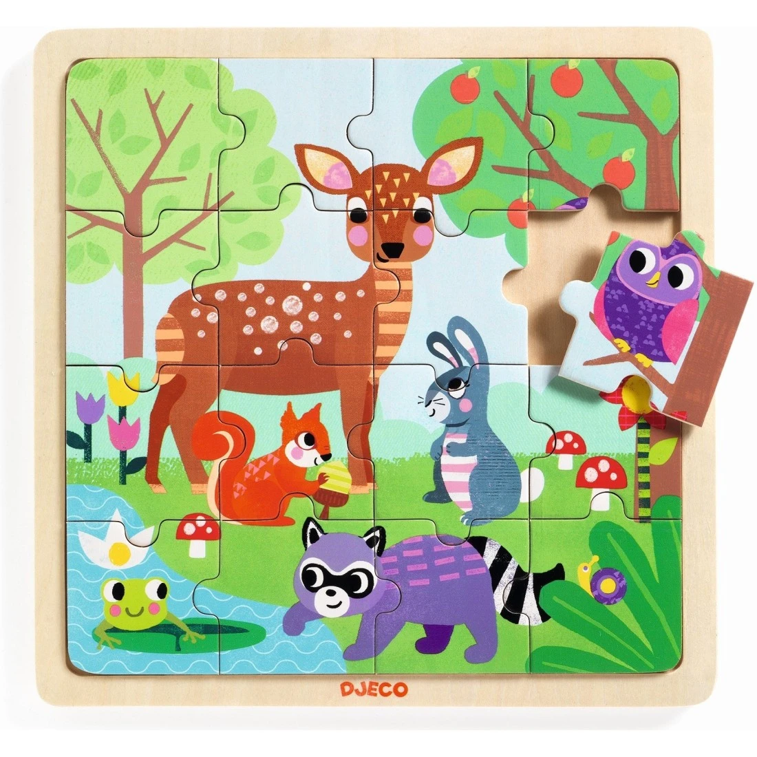 Puzzle Cadre 16 Pièces : Puzzlo Forest - Djeco 5 Puzzle Cadre 16 Pièces : Puzzlo Forest - Djeco – Image 3