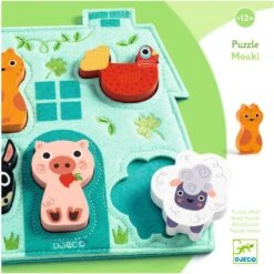 Puzzle Relief En Tissu Et Bois Mouki De - Djeco -Les Amis Ludiques Soldes djeco puzzle relief en tissu et bois mouki de 3070900010727 2