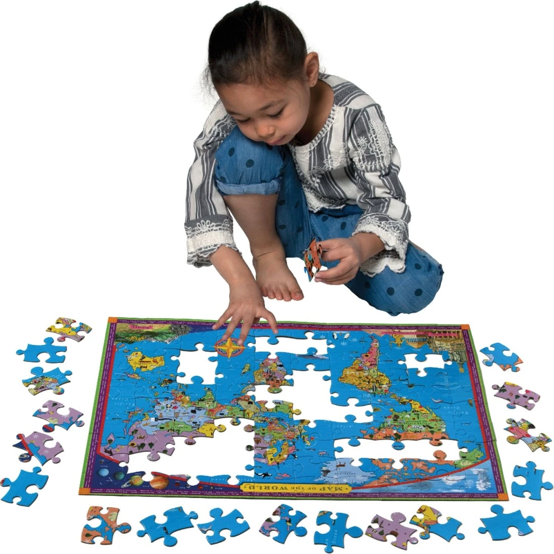 Puzzle - Carte Du Monde - 100 Pièces - Eeboo 4 Puzzle - Carte Du Monde - 100 Pièces - Eeboo – Image 2