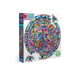 Puzzle Rond 500 Pièces : Motif Triangulaire - Eeboo -Les Amis Ludiques Soldes eeboo puzzle rond 500 pieces motif triangulaire 689196510786 2