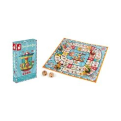 Jeu De L'oie Carrousel - Bois Et Carton - Janod -Les Amis Ludiques Soldes janod jeu de l oie carrousel bois et carton 3700217327439 3