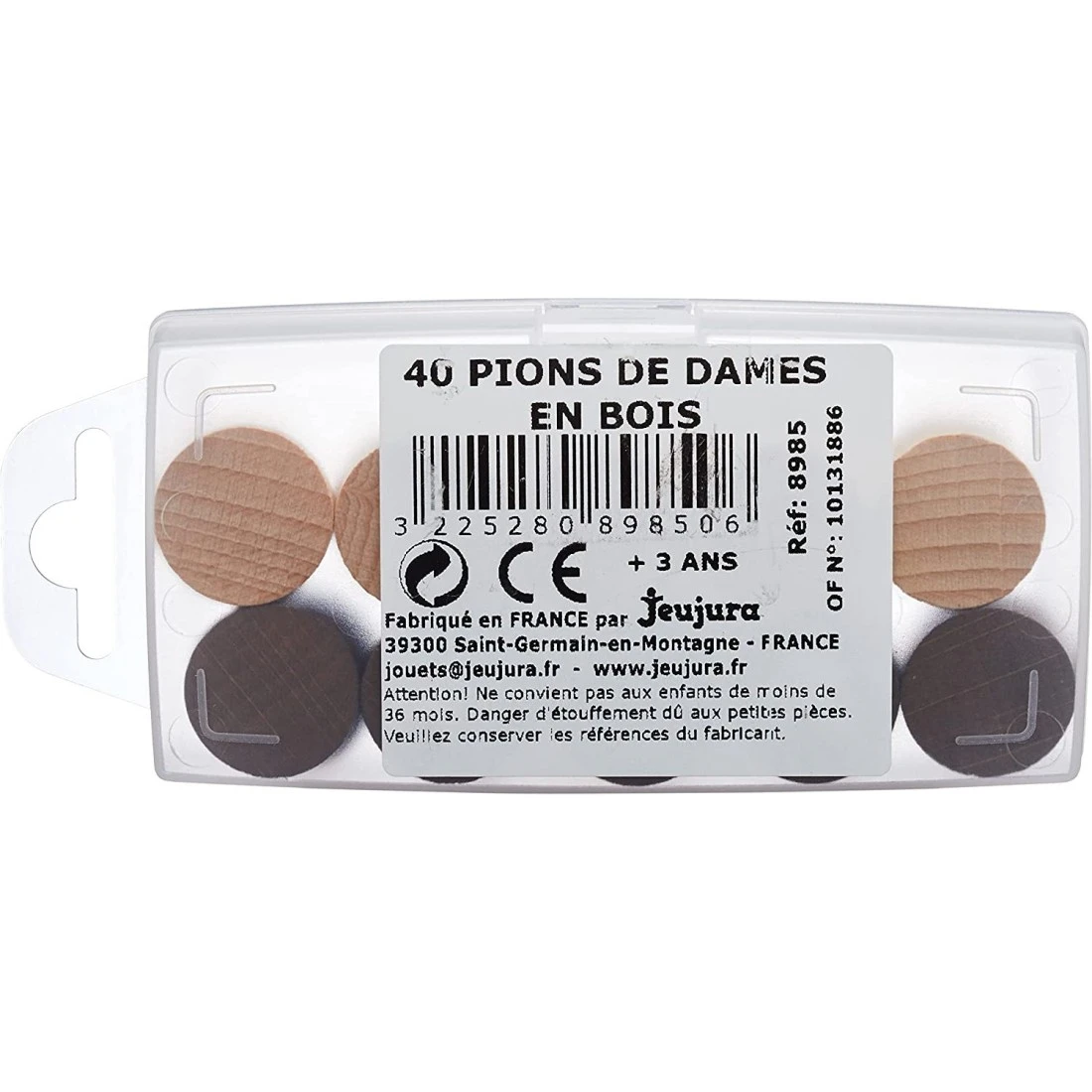 Boîte De Pions Dames En Bois - Jeujura 5 Boîte De Pions Dames En Bois - Jeujura – Image 3