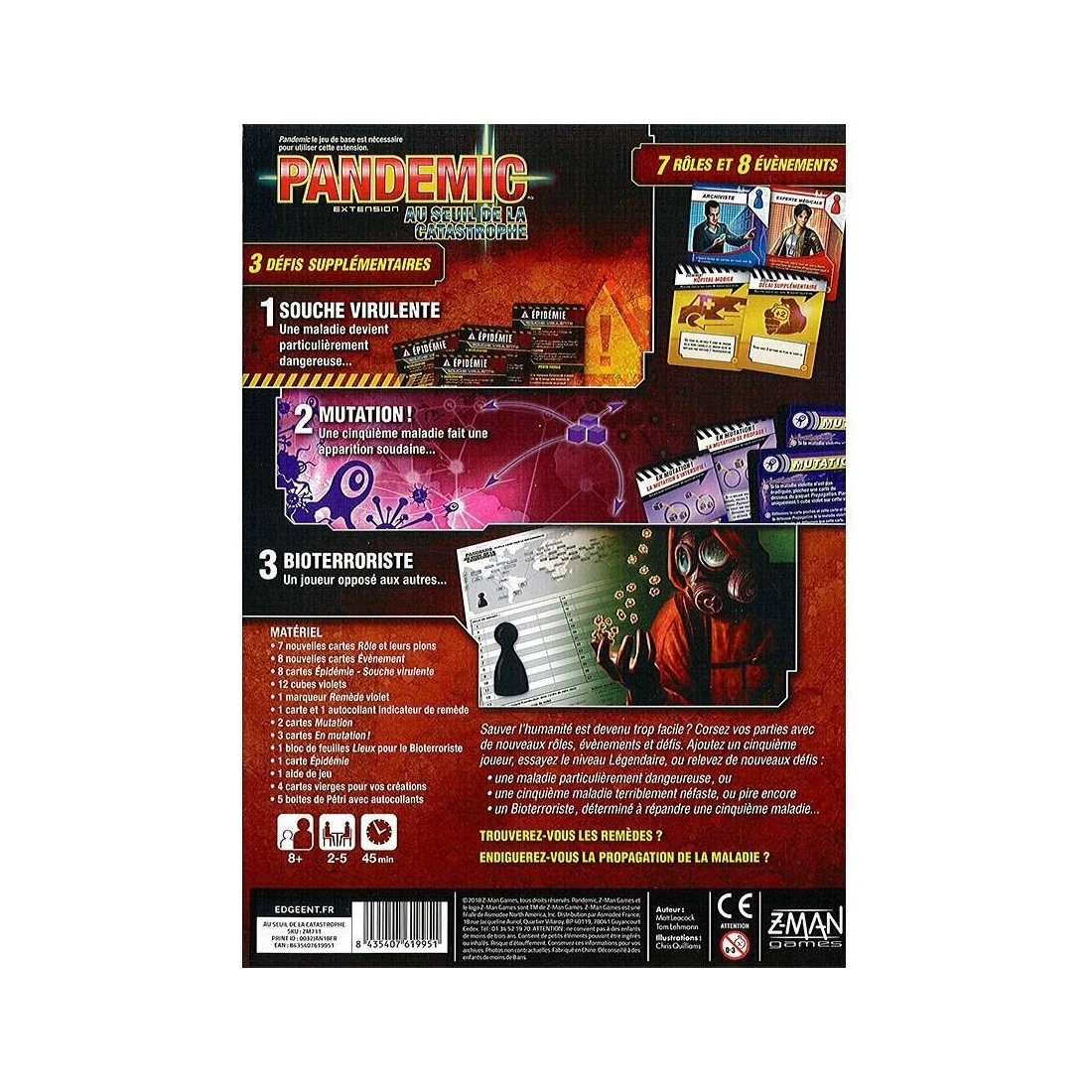 Pandemic - Au Seuil De La Catastrophe - Extension - Zman Games 4 Pandemic - Au Seuil De La Catastrophe - Extension - Zman Games – Image 2